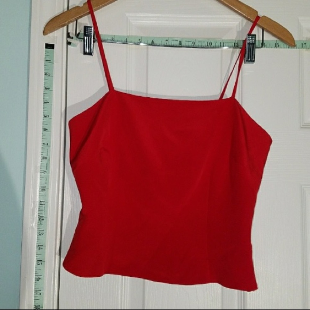 100% silk red top